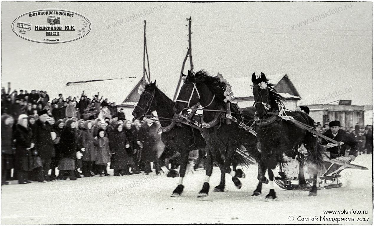 Тройка лошадей,Праздник Русской Зимы в с.Колояр Вольский район